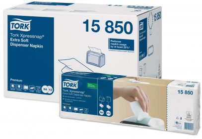 15 850 -Tork Xpressnap® Extra Soft White Dispenser Napkin
