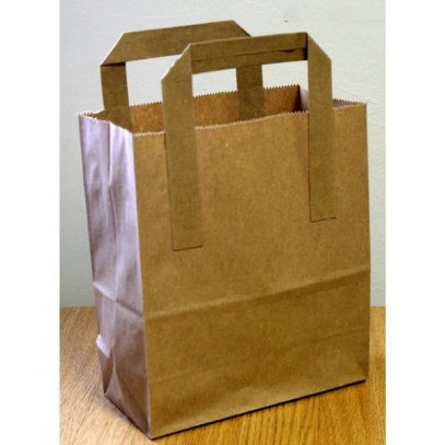 recycled small paper carrier bag – brown