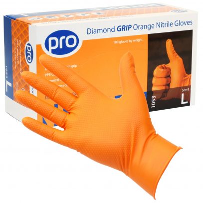 1052 diamond grip orange gloves